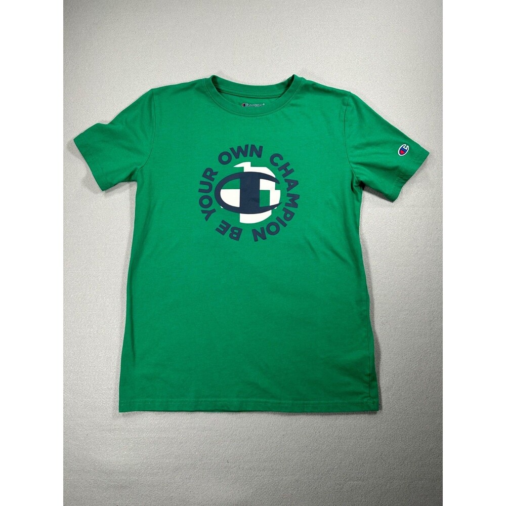 Champion Boys XL T-Shirt Green “Be Your Own Champion” Graphic Tee Youth